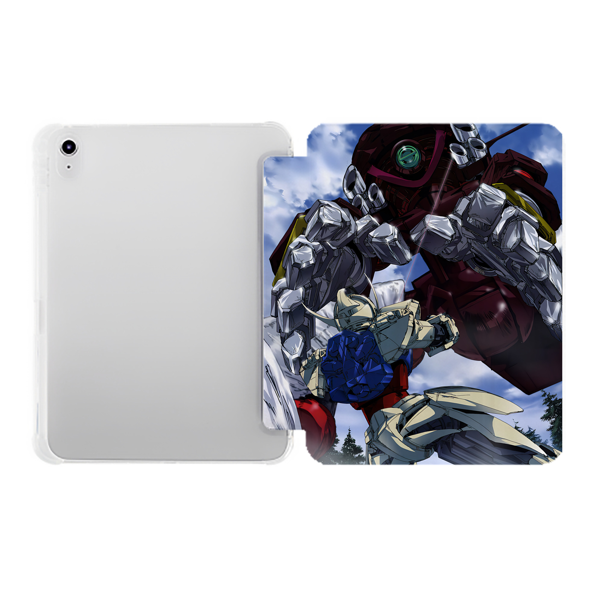 （画像用） 機動戦士ガンダム Mobile Suit Gundam IPad ケース ペン収納付き 三つ折りスタンド PUレザー×シリコン 対応機種9.5/10.5/10.9インチ